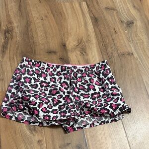 PINK Victoria's Secret Leopard Print Shorts - Pink and Black
